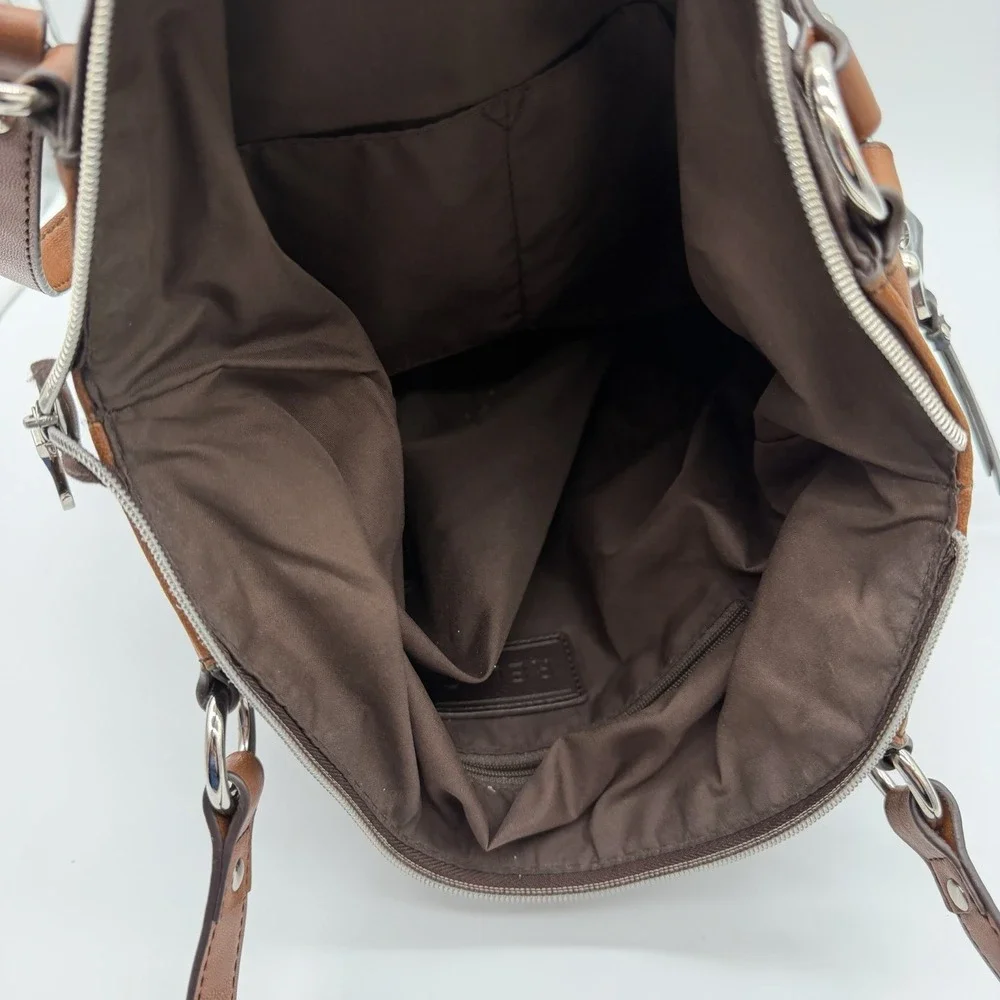 Relic Prescott Leather Shoulder Hobo Bag Y2K Black and Brown